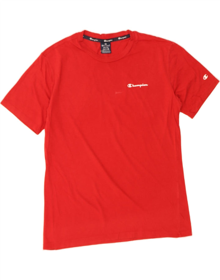 CHAMPION Mens Graphic T-Shirt Top Medium Red Cotton Vintage Champion and Second-Hand Champion from Messina Hembry 