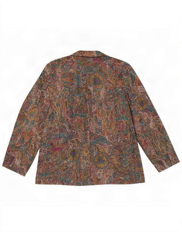 vintage Femme Motif Abstrait Blazer Veste UK 14 Grand Multicolore