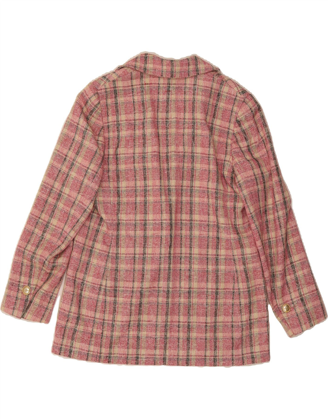 L.K. BENNETT Womens 2 Button Blazer Jacket UK 12 Medium Pink Check Cotton Vintage L.K. Bennett and Second-Hand L.K. Bennett from Messina Hembry 