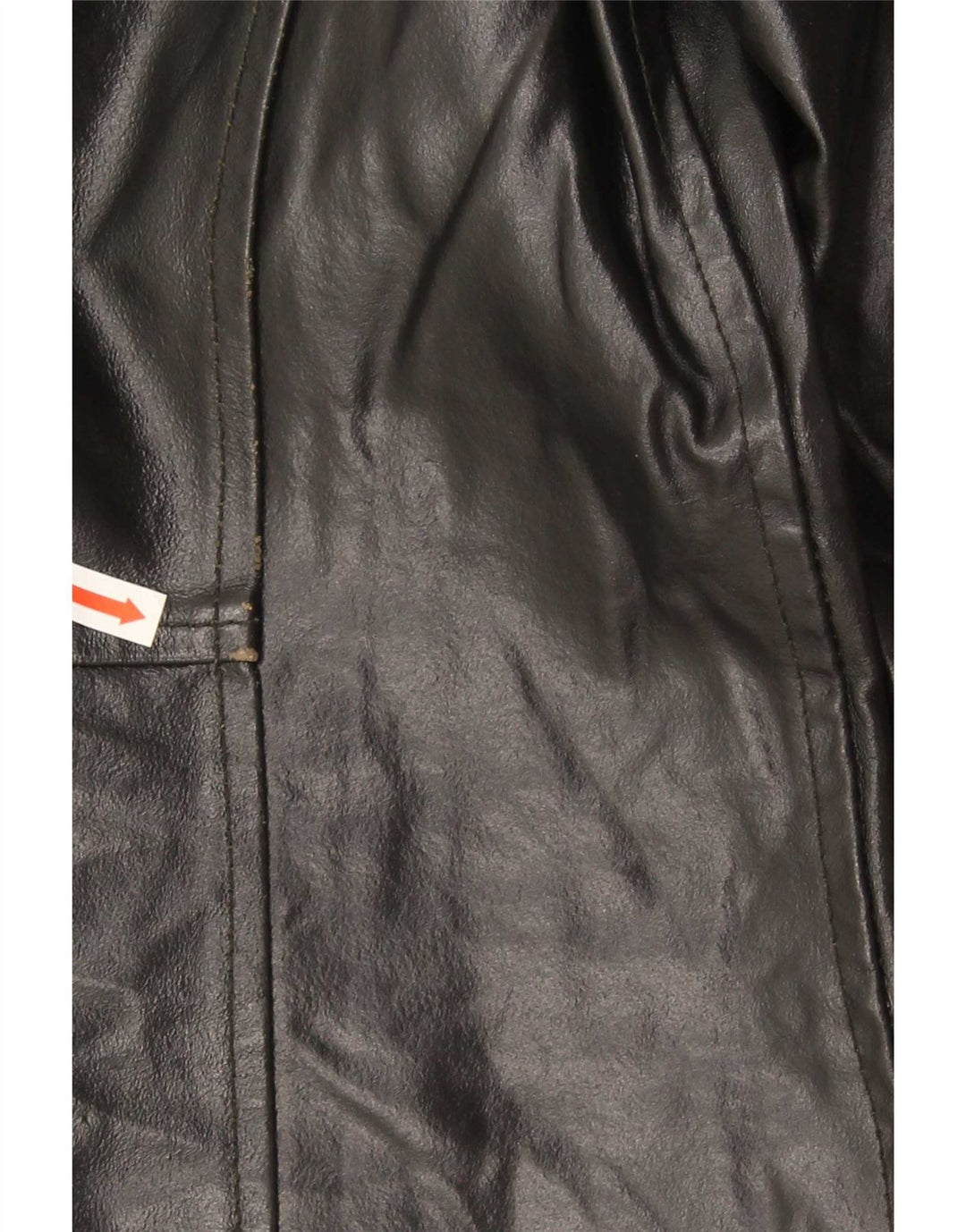 manteau en cuir femme vintage UK 14 Moyen Noir
