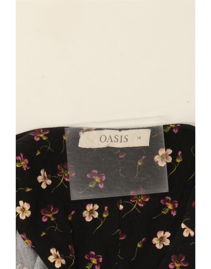 Oasis Combinaison à manches courtes pour femme UK 44 Medium Noir Floral