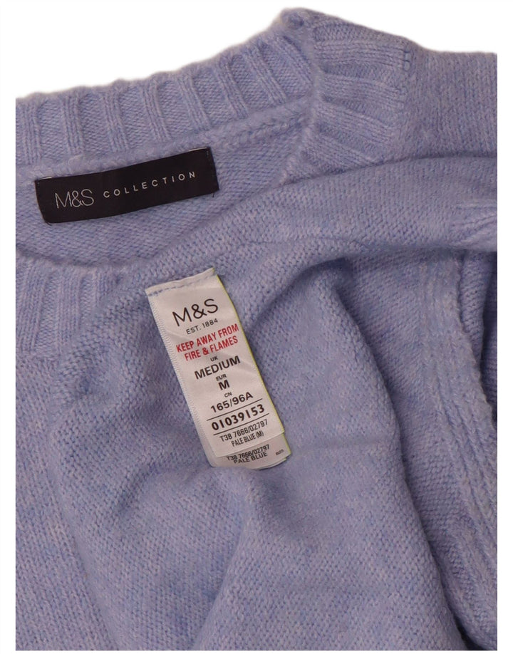 Marks & Spencer Pull ras du cou pour femme UK 14 Bleu moyen Acrylique