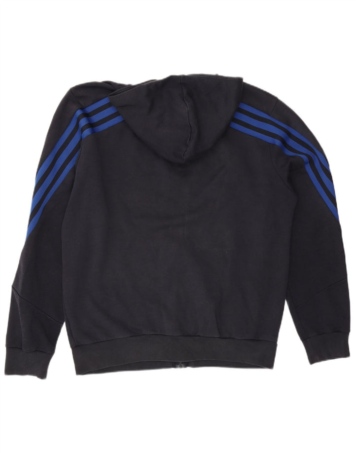 Adidas Pull à capuche zippé pour homme Grand coton bleu marine