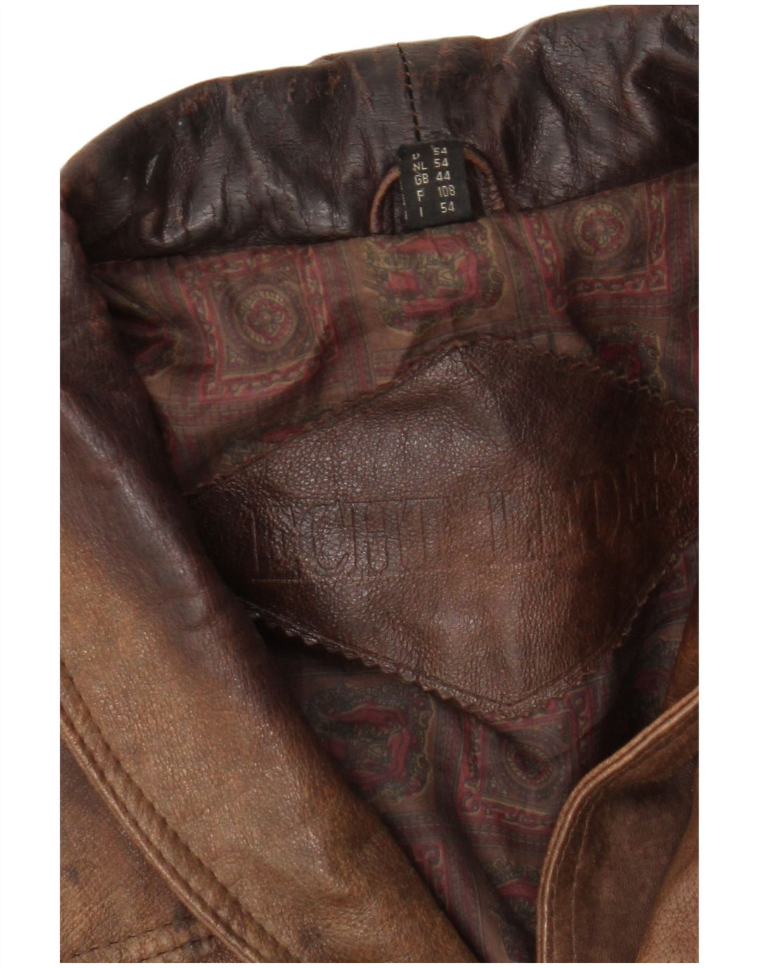 Veste en cuir homme vintage UK 44 2XL Cuir marron