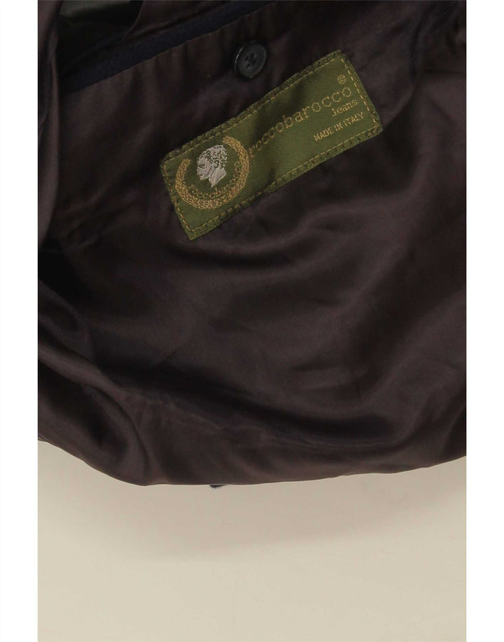 Roccobarocco Veste blazer à 3 boutons pour homme UK 40 Large Bleu marine