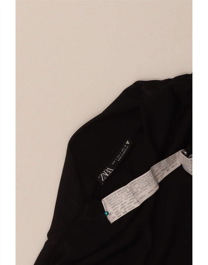Zara Femme Robe Une Épaule UK 8 Petit Noir Polyester