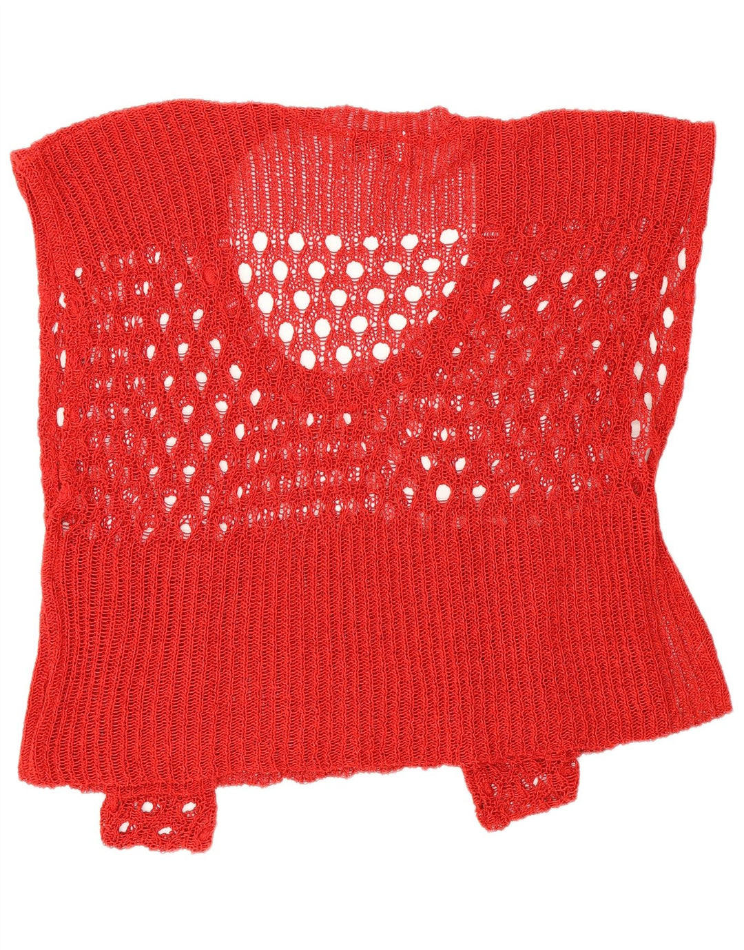 vintage Femmes Surdimensionné Crop Top UK 2 2XS Rouge