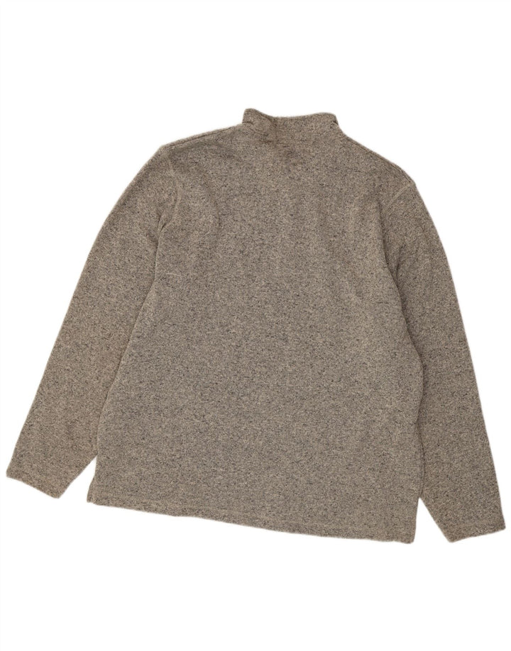 WRANGLER Mens Zip Neck Sweatshirt Jumper XL Grey Flecked Polyester