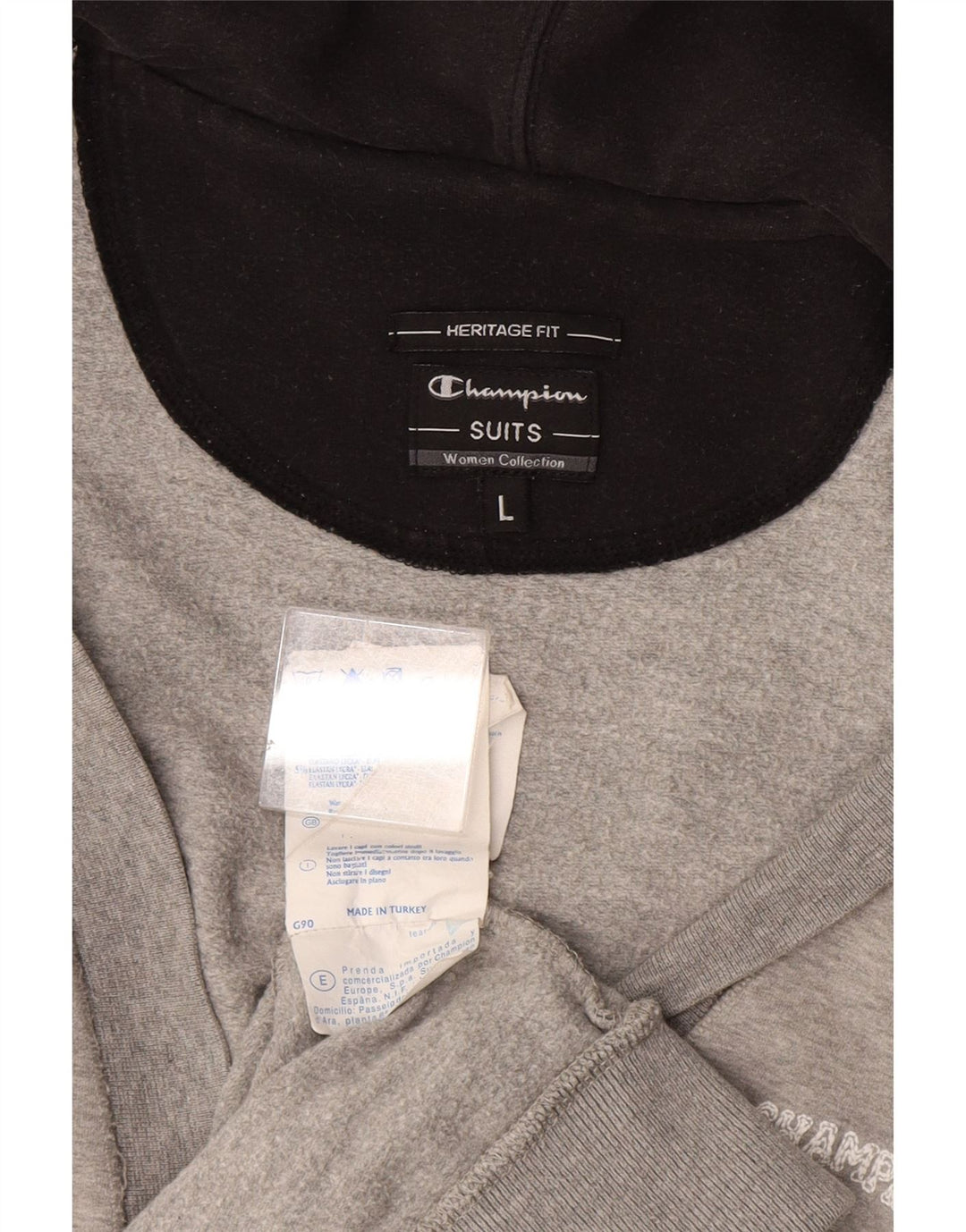 CHAMPION Cardigan à capuche pour femme UK 14 Large Gris Coton