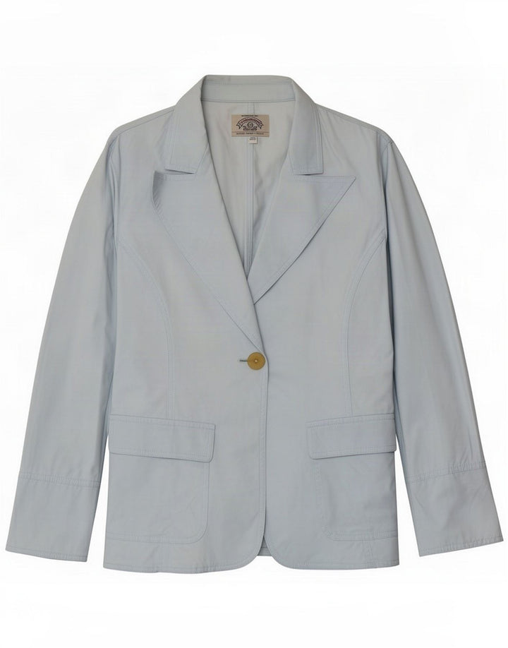 Armani Veste blazer 1 bouton pour femme UK 16 Large Bleu Coton