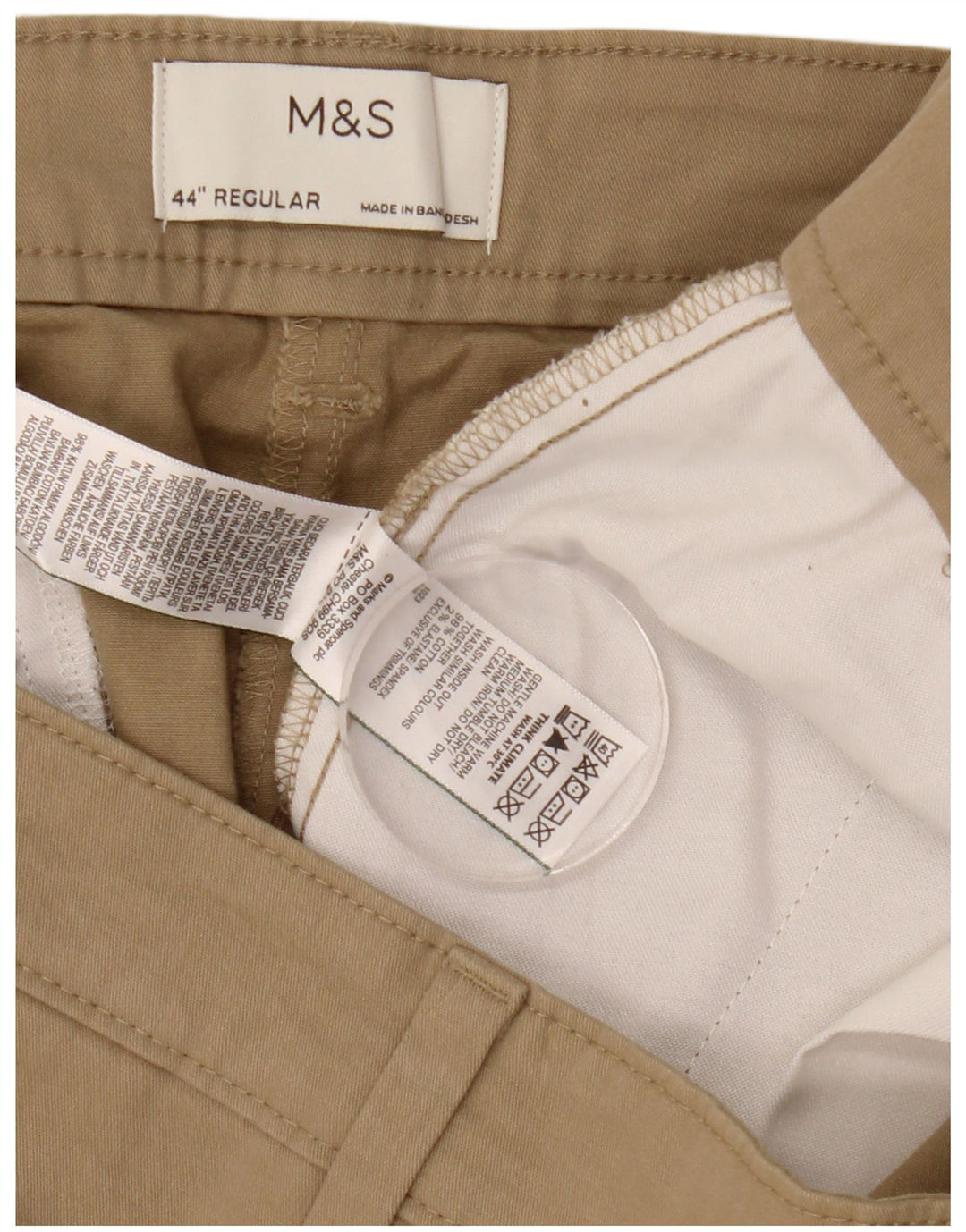 Marks & Spencer Short Chino Homme W44 2XL Coton Beige