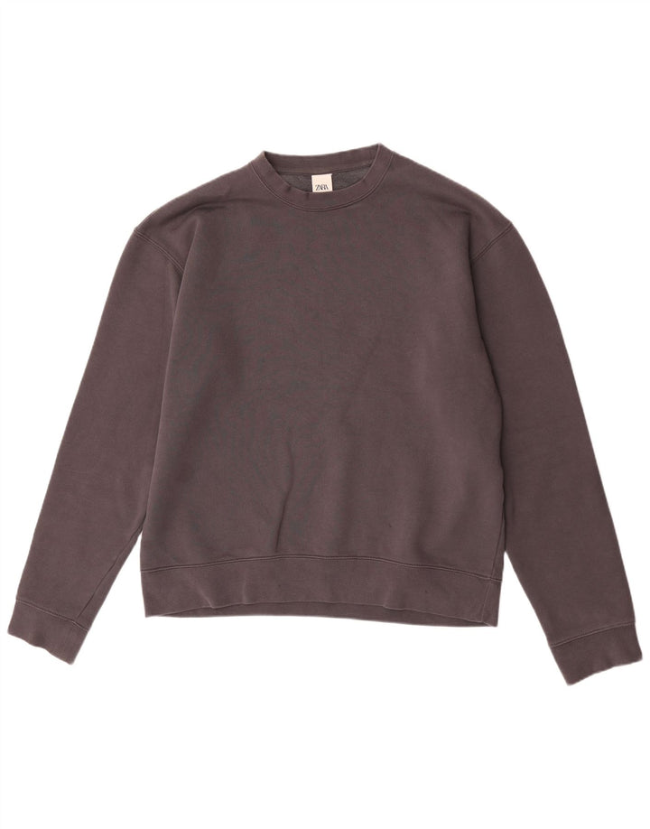 Zara Homme Sweatshirt Jumper Large Gris Coton