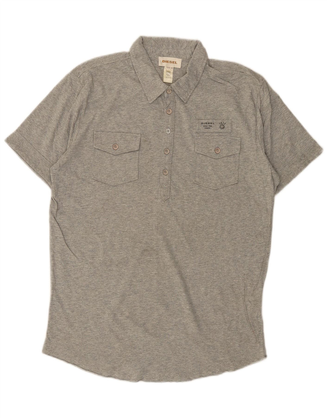 DIESEL Polo Homme Gris Moyen Coton