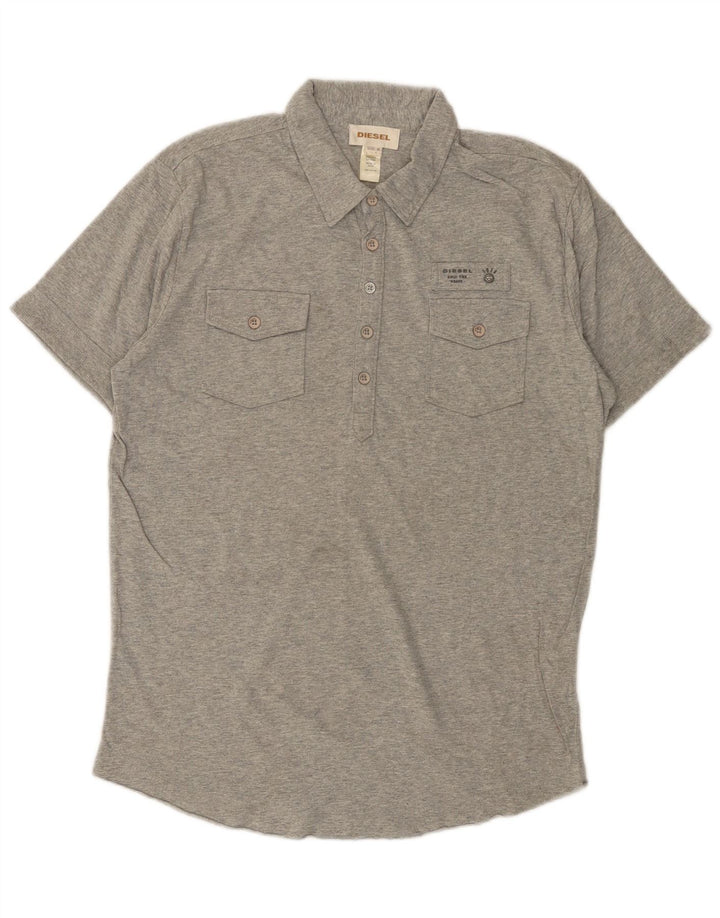 DIESEL Polo Homme Gris Moyen Coton