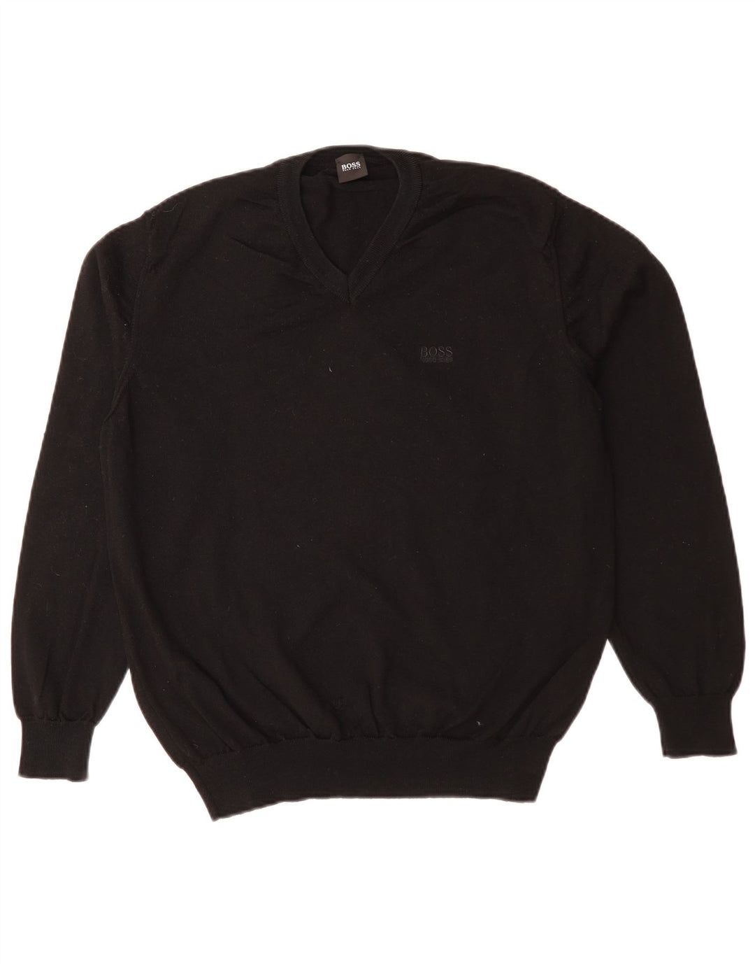 HUGO BOSS Pull Col V Homme Noir Moyen