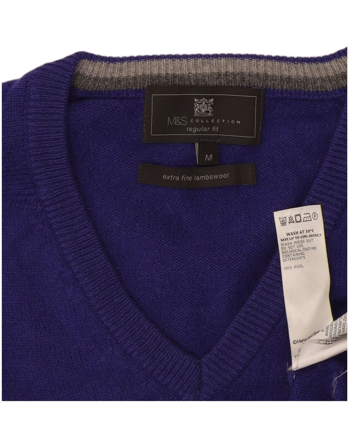 Marks & Spencer Pull coupe classique en laine violet moyen pour homme