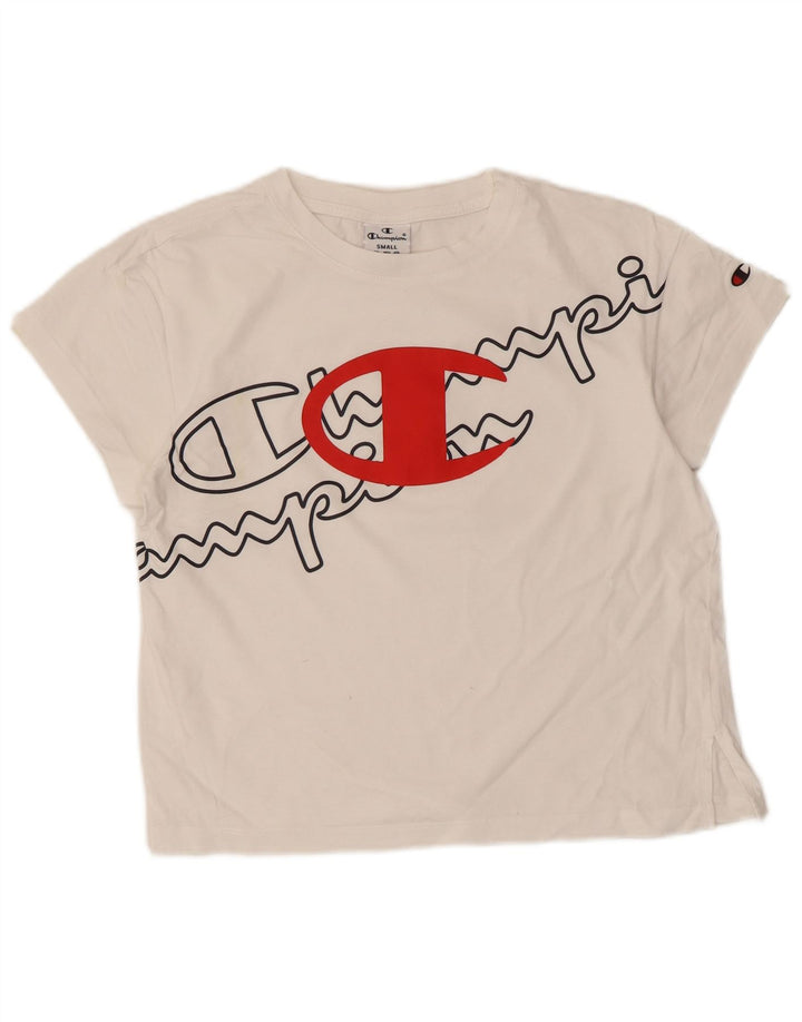 Champion T-shirt graphique pour femme UK 10 Small Blanc