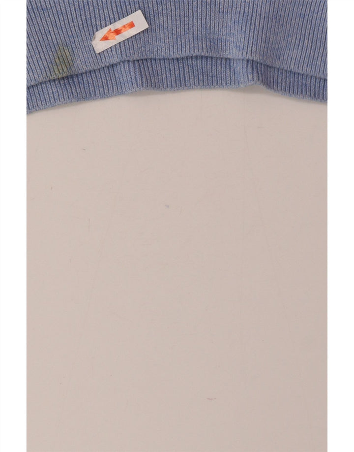Marks & Spencer Pull à col rond pour homme Large rayé bleu