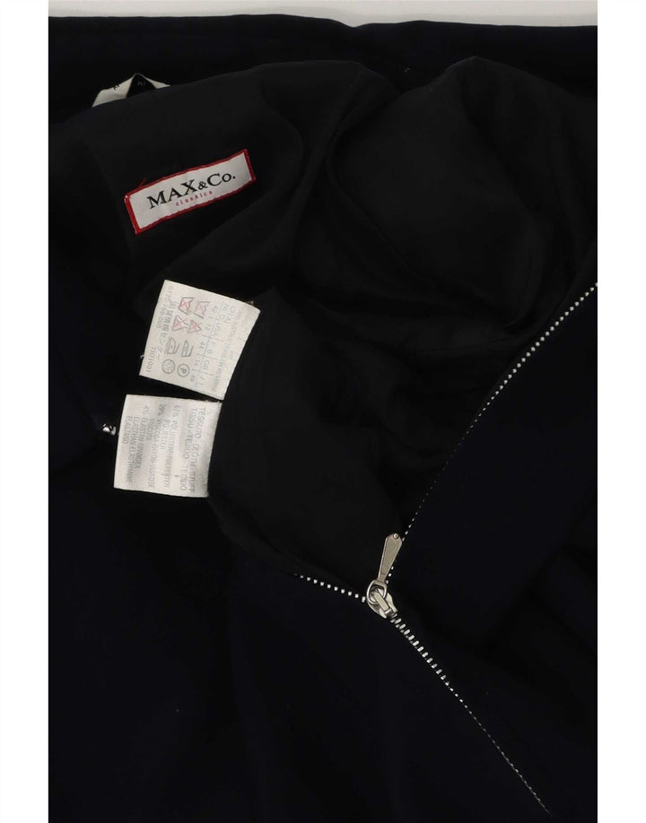 Max & Co. Veste blazer zippée à manches 3/4 pour femme UK 14 Large Bleu marine