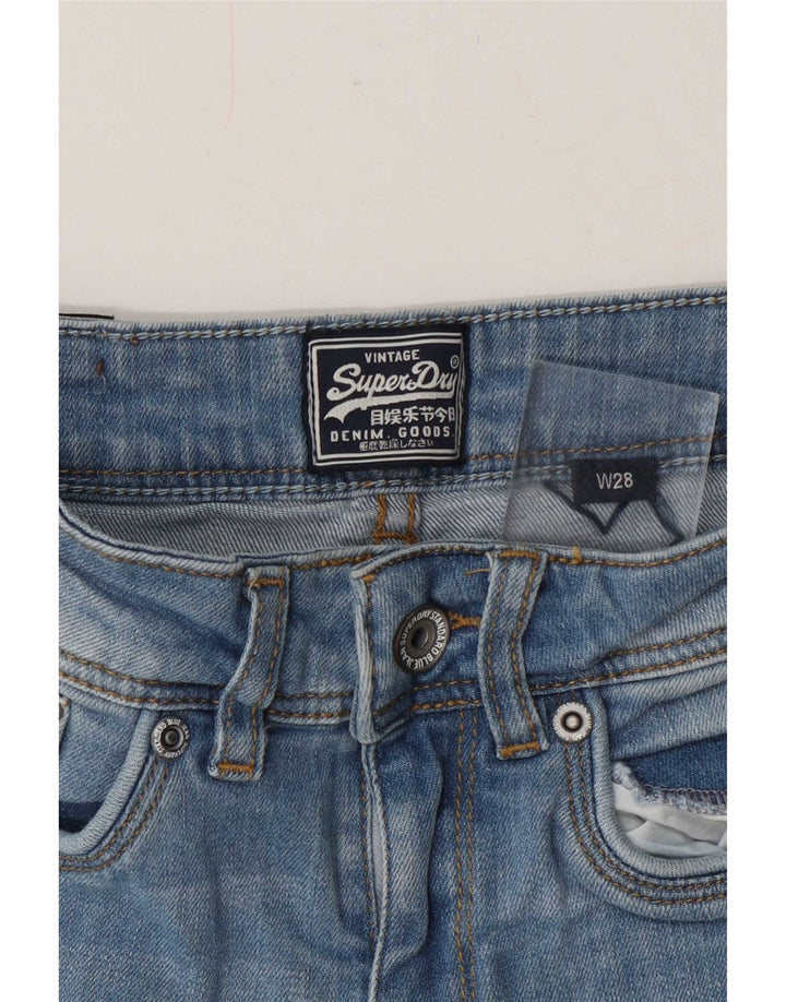 Superdry Short En Jean Déchiré W28 Femme Bleu Moyen