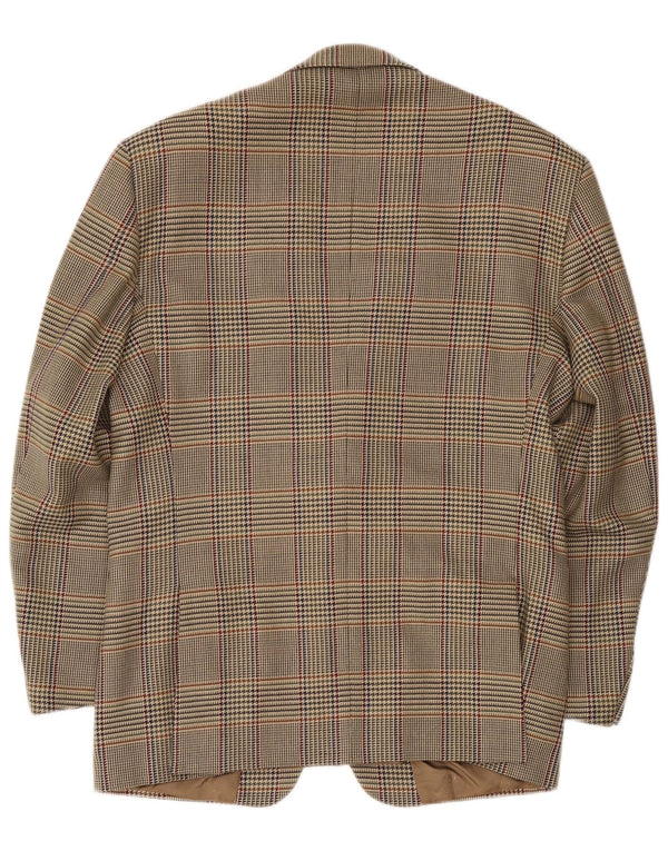 Brooksfield Veste blazer à 2 boutons pour homme IT 50 en laine à carreaux beige