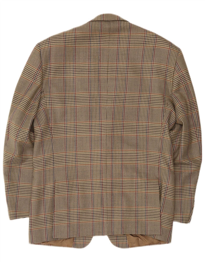 Brooksfield Veste blazer à 2 boutons pour homme IT 50 en laine à carreaux beige
