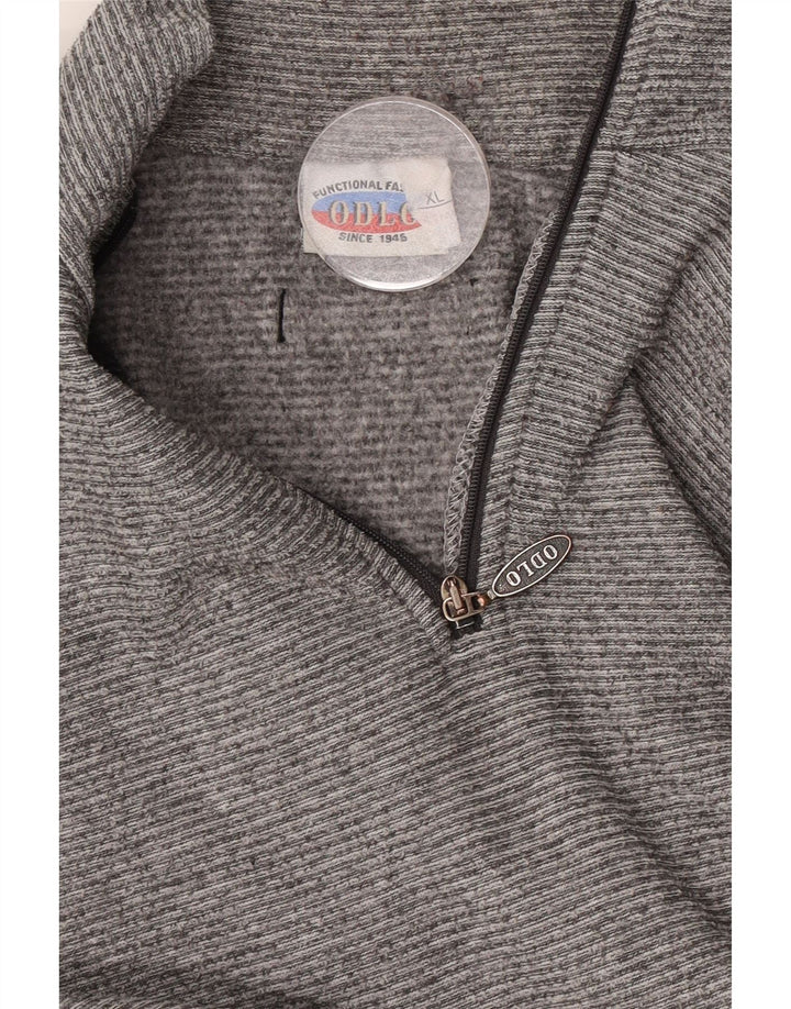 Odlo Sweat-shirt à col zippé pour homme XL Gris à fines rayures