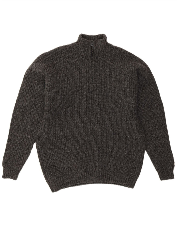 Columbia Pull Col Zippé Homme Gris Moyen Laine