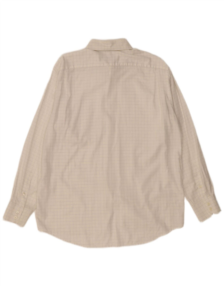 Lacoste Chemise Homme Taille 44 XL Coton à Carreaux Blanc