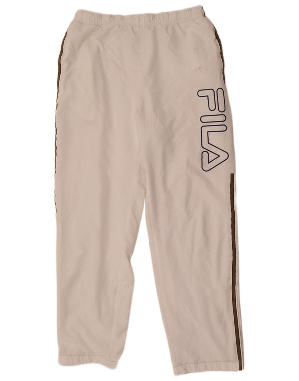 Fila Pantalon de Survêtement Graphique Homme Large Blanc Rayé Polyester