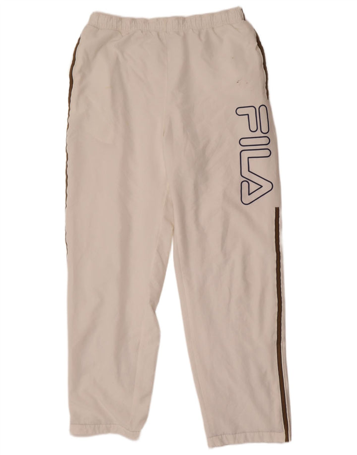 Fila Pantalon de Survêtement Graphique Homme Large Blanc Rayé Polyester