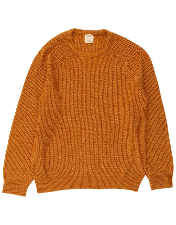 Marks & Spencer Pull à col rond pour homme Large Marron Polyamide