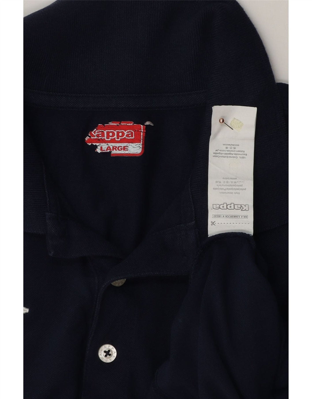 KAPPA Polo Homme Large Bleu Marine Coton