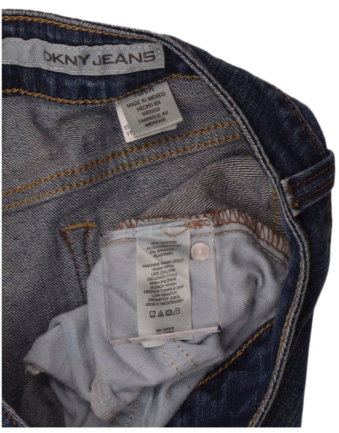 Dkny Jeans Bootcut Femme US 16 2XL W35 L32 Bleu Coton