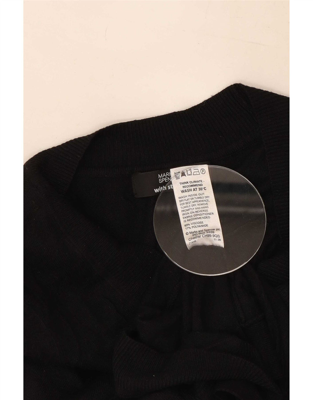 Marks & Spencer Pull cardigan court pour femme UK 14 Noir moyen