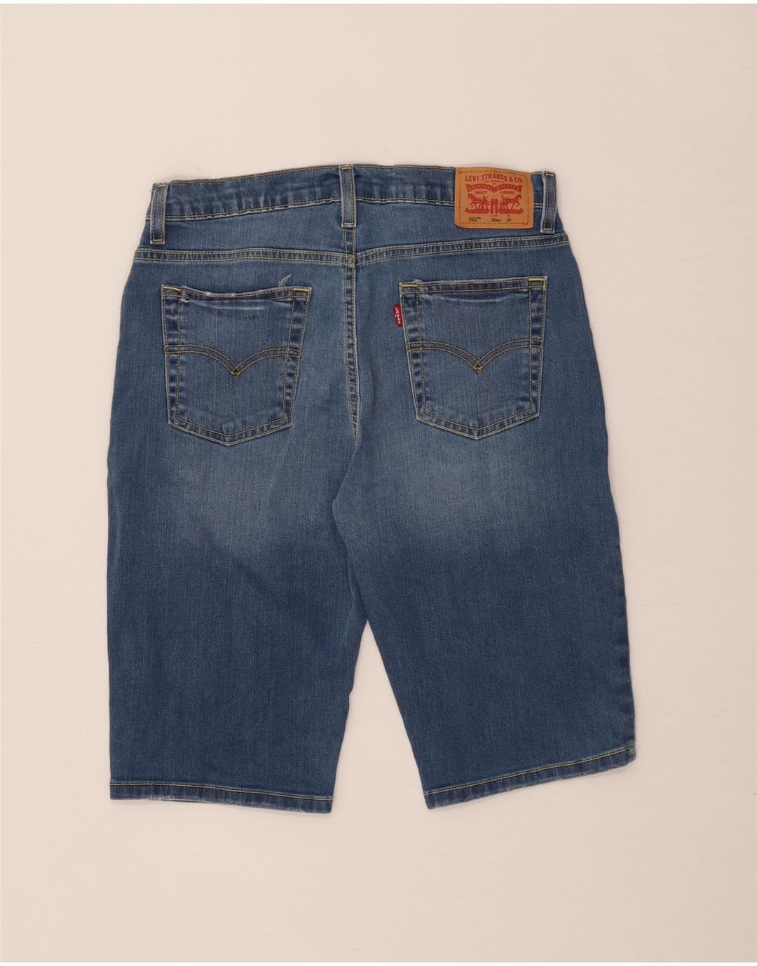Levi's Short en jean 502 Regular Taper pour garçon 15-16 ans W30 Bleu Coton