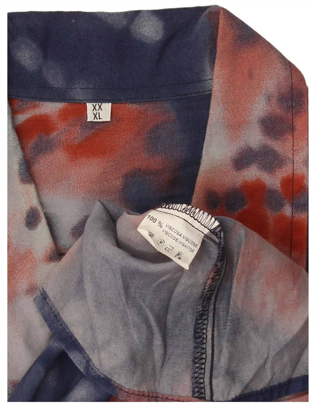 vintage Chemise à manches courtes pour hommes XL Blue Tie Dye