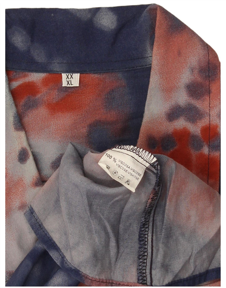 vintage Chemise à manches courtes pour hommes XL Blue Tie Dye