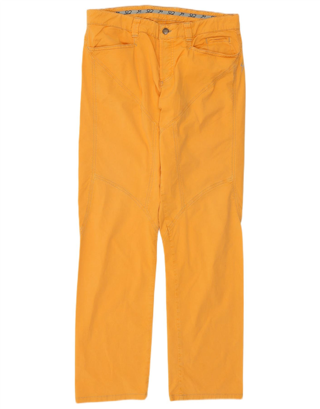 9.2 BY CARLO CHIONNA Pantalon décontracté droit pour homme W36 L32 Jaune Coton