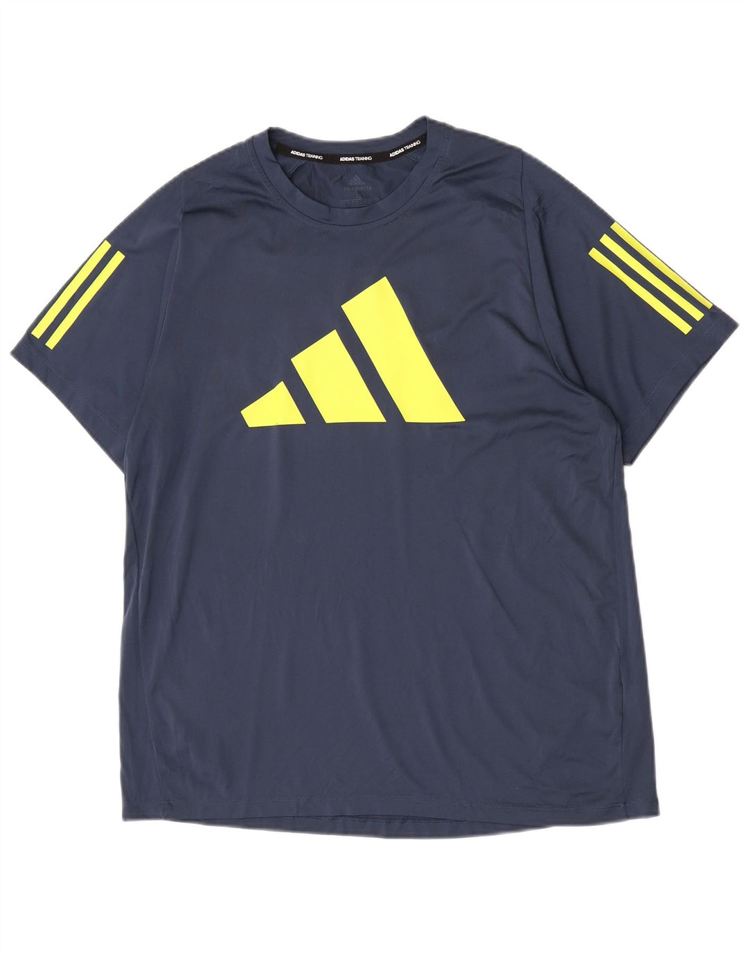 Adidas Mens Regular Graphic T-Shirt Top Large Bleu Marine Colorblock
