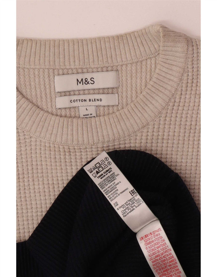 Marks & Spencer Pull ras du cou pour homme, grand, multicolore