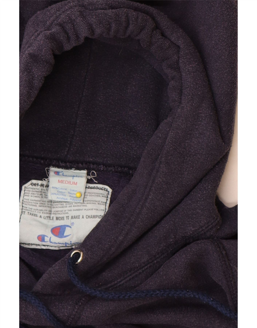 Champion Pull à Capuche Graphique Homme Bleu Marine Moyen Coton