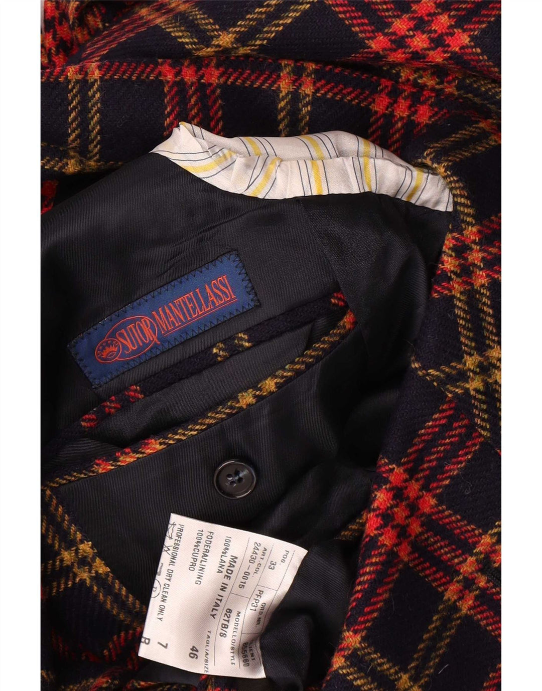 Sutor Mantellassi Veste blazer à 3 boutons pour homme IT 46 Petit carreaux bleu marine