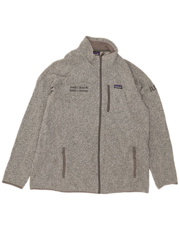 Patagonia Hommes Graphique Survêtement Top Veste 2XL Gris Moucheté Polyester