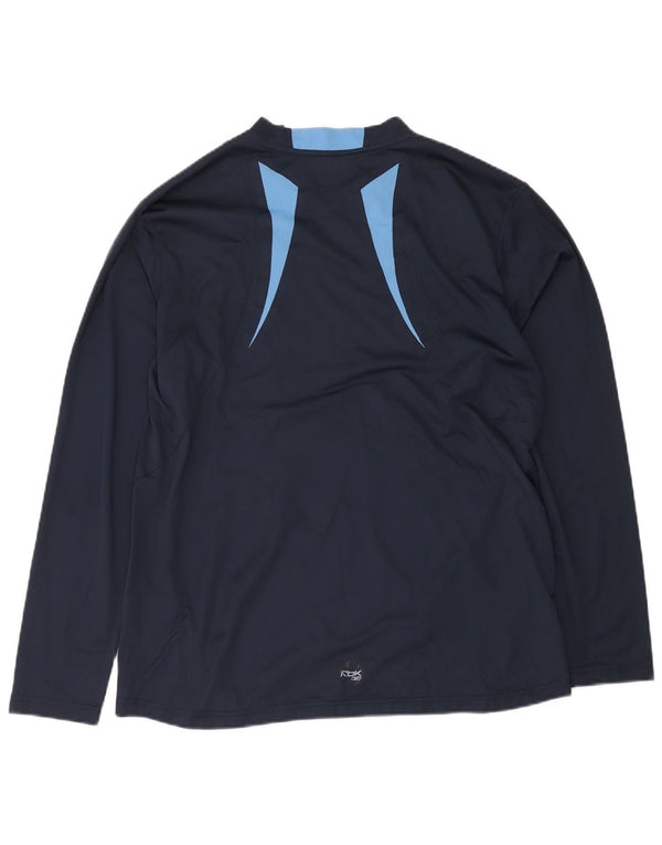 Reebok Haut à manches longues pour hommes XL Bleu marine Colorblock Polyester