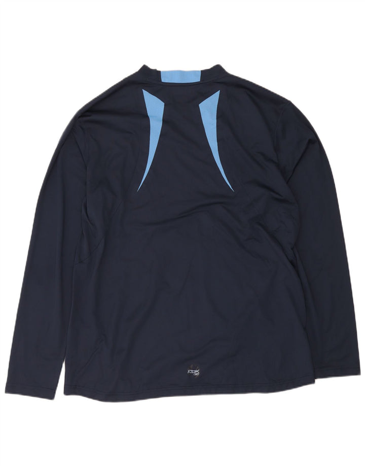 Reebok Haut à manches longues pour hommes XL Bleu marine Colorblock Polyester