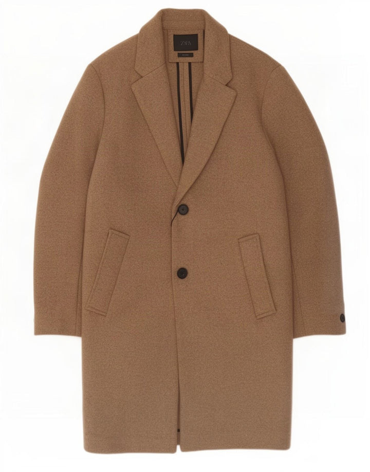 Zara Manteau Homme UK 38 Laine Beige Moyen