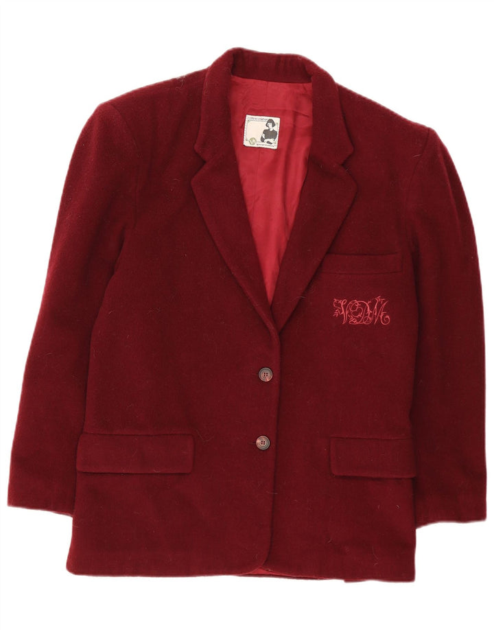 Duca Visconti Di Modrone Veste Blazer Femme UK 14 Bordeaux Moyen