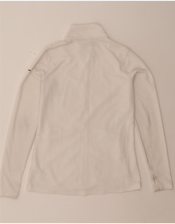 NIKE Womens Dri Fit Tracksuit Top Jacket UK 14 Large White Striped Vintage Nike and Second-Hand Nike from Messina Hembry 
