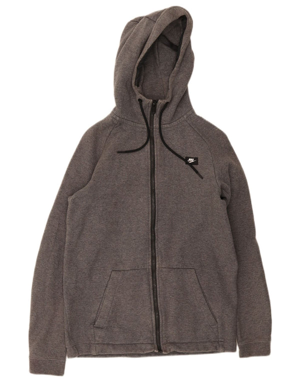 Nike Pull à capuche zippé pour homme Petit coton gris